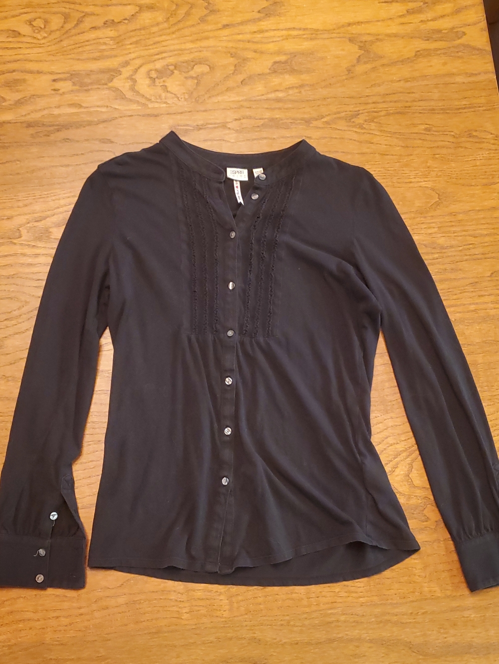 Esprit Black Long Sleeve Button-Down Blouse